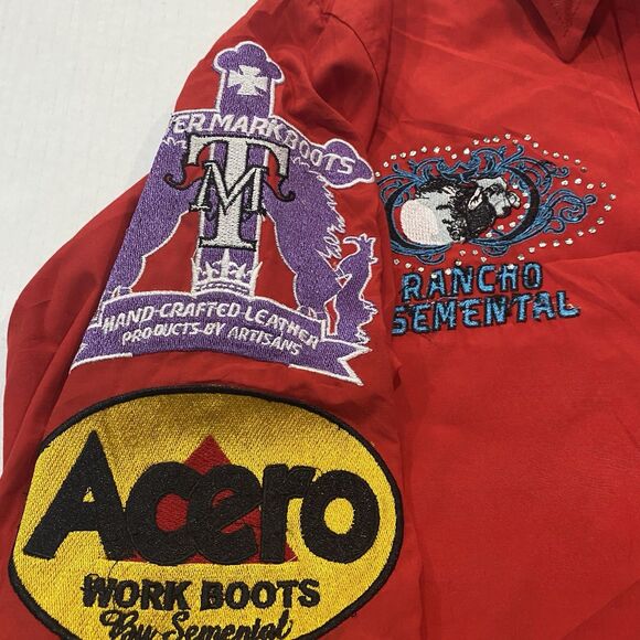 Rancho Semental Estilo Reparo Shirt Red rojo Manga Larga long sleeve Large - Picture 6 of 13